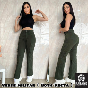 PANTALON CARGO DAMA BOTA RECTA😍